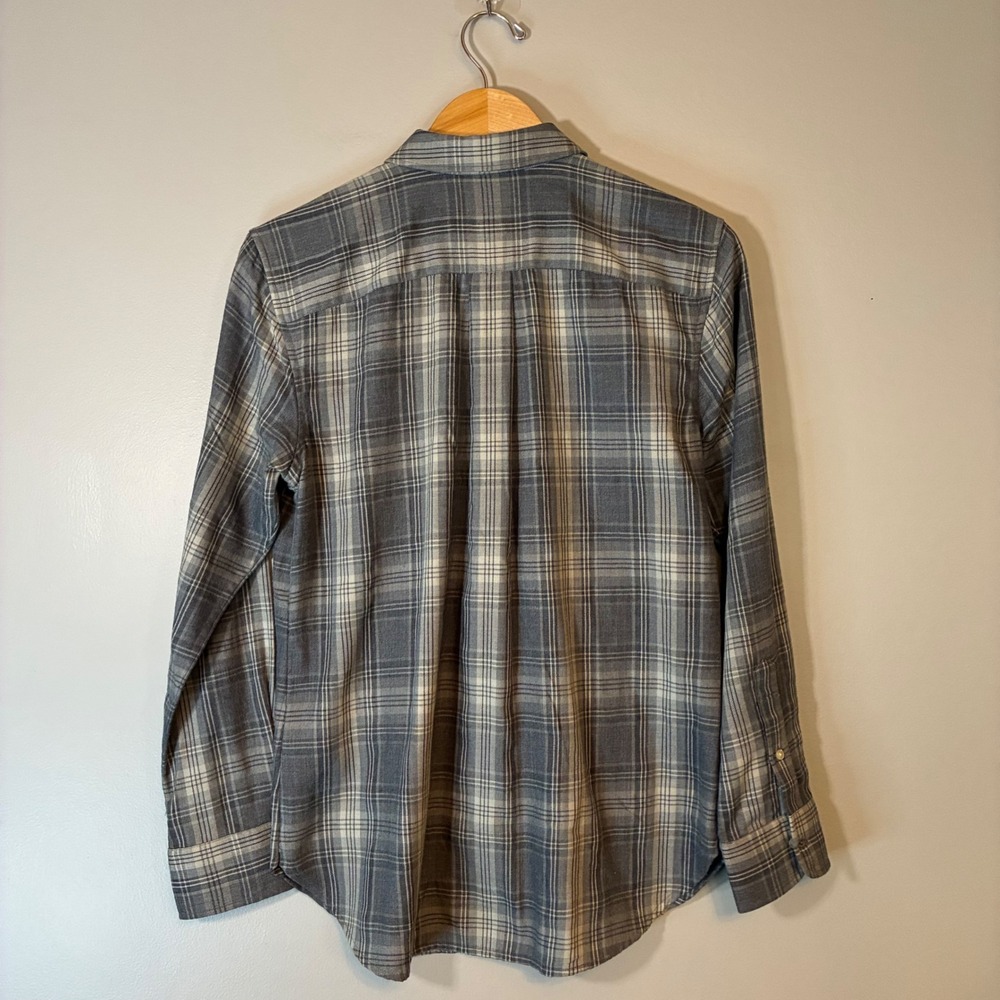 Lauren Ralph Lauren Grey Plaid Button Down Shirt Long Sleeve Pockets Medium - Picture 2 of 7